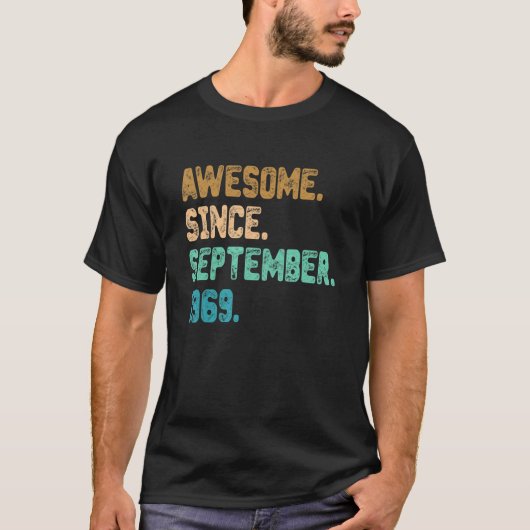 Geweldige sinds september 1969 53e verjaardag t-shirt (Voorkant)