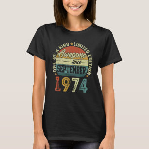 Geweldige sinds september 1974 48 jaar oud en 48st t-shirt