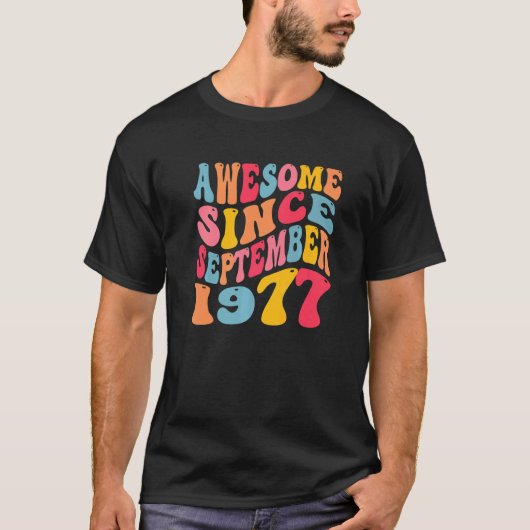 Geweldige sinds september 1977 45 jaar Retro 45th T-shirt (Voorkant)
