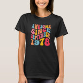 Geweldige sinds september 1978 44 jaar Retro 44th  T-shirt (Voorkant)