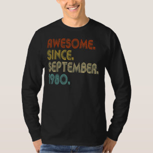 Geweldige sinds september 1980 Vintage 42e verjaar T-shirt