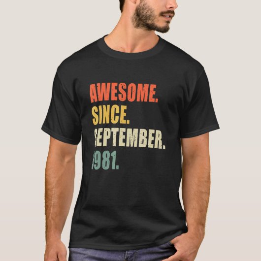 Geweldige sinds september 1981 41 jaar t-shirt (Voorkant)