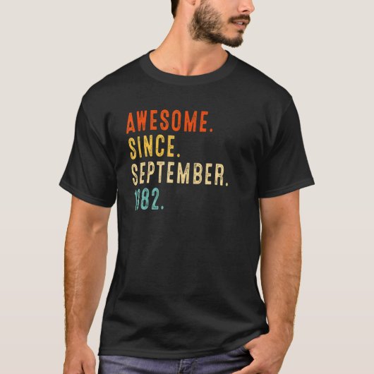 Geweldige sinds september 1982 40e verjaardag t-shirt (Voorkant)