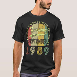 Geweldige sinds september 1989 33 jaar oud 33e str t-shirt