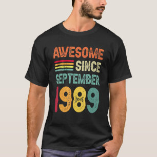 Geweldige sinds september 1989 33e verjaardag 33 j t-shirt