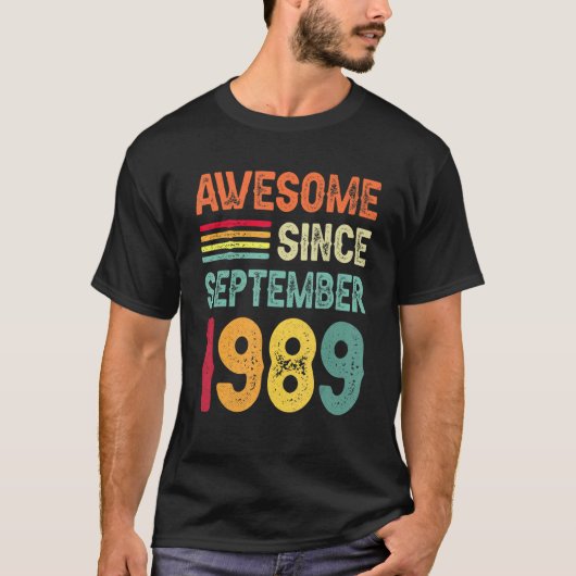 Geweldige sinds september 1989 33e verjaardag 33 j t-shirt (Voorkant)