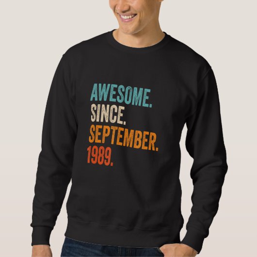 Geweldige sinds september 1989 33e verjaardag trui (Voorkant)