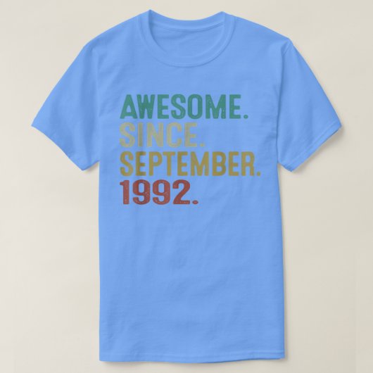Geweldige sinds september 1992  30e verjaardag t-shirt (Design voorkant)