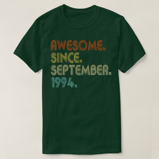 Geweldige sinds september 1994 28e verjaardag t-shirt (Design voorkant)