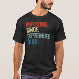 Geweldige sinds september 2000 22e verjaardag 22 j t-shirt