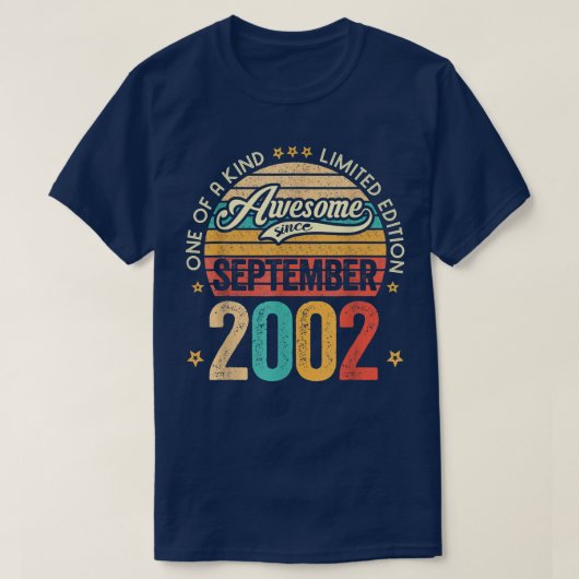 Geweldige sinds september 2002 20 jaar oud op de 2 t-shirt (Design voorkant)