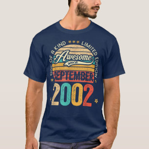 Geweldige sinds september 2002 20 jaar oud op de 2 t-shirt