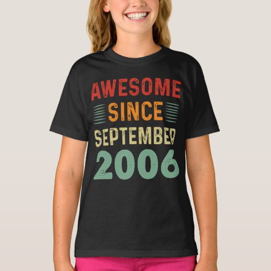 Geweldige sinds september 2006  verjaardag t-shirt (Voorkant)