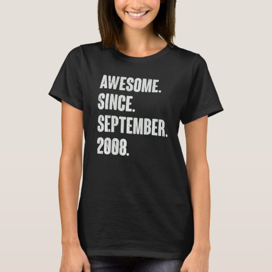Geweldige sinds september 2008 14 jaar oude 14e ge t-shirt (Voorkant)