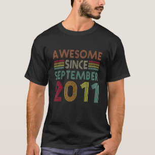 Geweldige sinds september 2011 11e verjaardag 11 j t-shirt