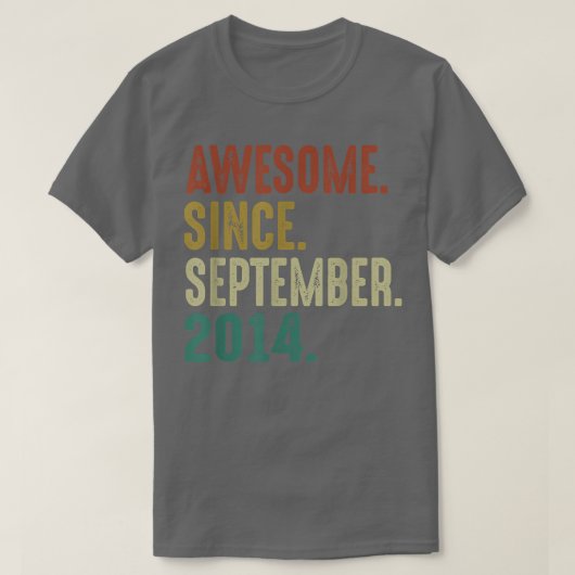 Geweldige sinds september 2014  8e verjaardag t-shirt (Design voorkant)