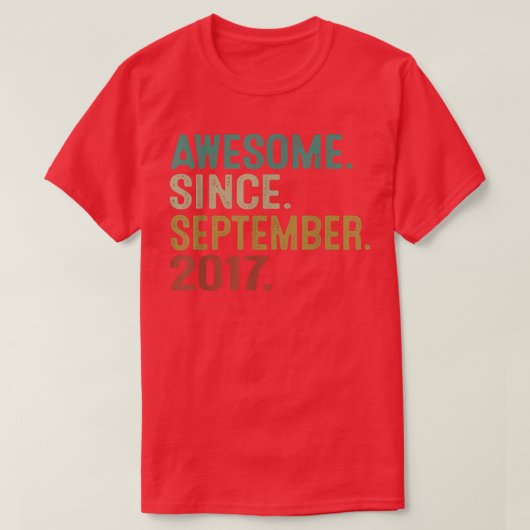 Geweldige sinds september 2017  vijfde verjaardag t-shirt (Design voorkant)