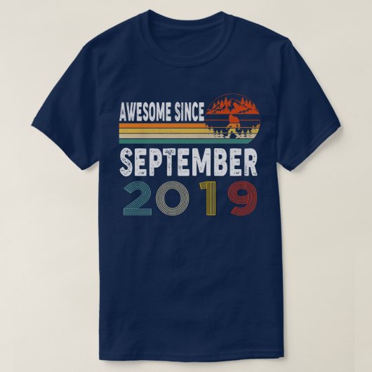 Geweldige sinds september 2019 t-shirt (Design voorkant)