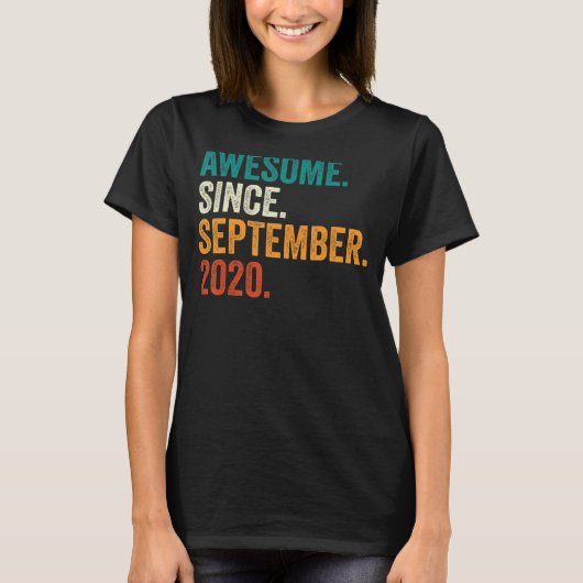 Geweldige sinds september 2020 2e verjaardag 2 jaa t-shirt (Voorkant)