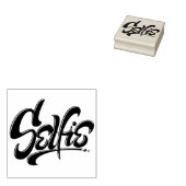 Geweldige skateboard Graffiti Selfie Lettering Rubberstempel (Gestempeld)