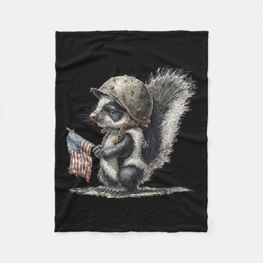 Geweldige Skunk kostuum in militaire look Fleece Deken (Voorkant)