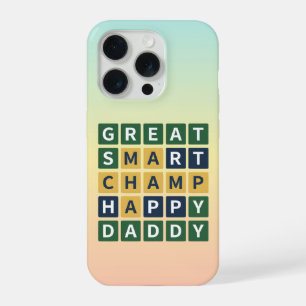 GEWELDIGE SLIMME KAMPIOEN GELUKKIGE PAPPIE Wordle iPhone 15 Pro Case