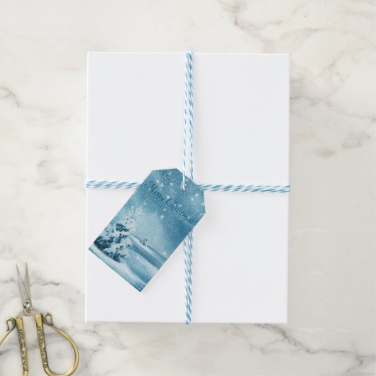 Geweldige sneeuwdag, kerstboom cadeaulabel (Met Touw)