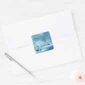 Geweldige sneeuwdag, kerstboom vierkante sticker (Envelop)