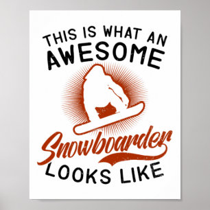 Geweldige Snowboarder lijkt op design Snowboarding Poster