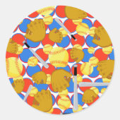 Geweldige Softball Ronde Sticker (Voorkant)