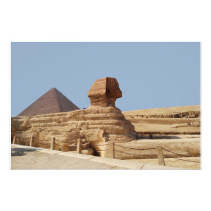 Geweldige Sphinx op de Giza plateau. Egypte, 20 au Foto Afdruk
