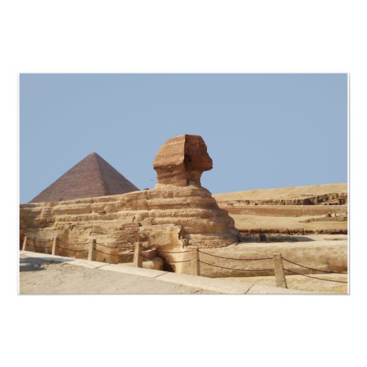 Geweldige Sphinx op de Giza plateau. Egypte, 20 au Foto Afdruk (Voorkant)