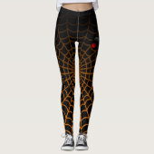 Geweldige Spider en Web Fun Halloween-ontwerp Leggings (Voorkant)