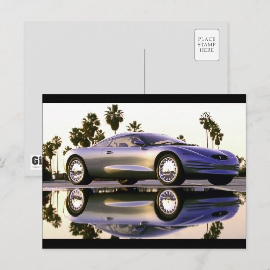 Geweldige sportwagen briefkaart (Voorkant / Achterkant)