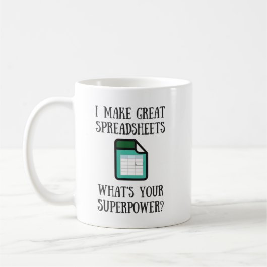 Geweldige spreadsheets Superpower Mok (Links)