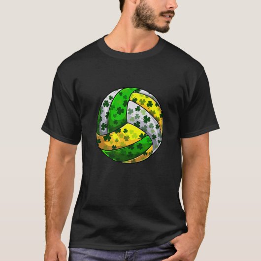 Geweldige St. Patricks Dag met Volleyball Shamrock T-shirt (Voorkant)