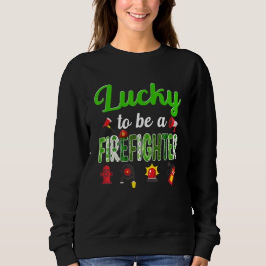 Geweldige St Patrick's Day Cute Funny Firefighter Trui (Voorkant)