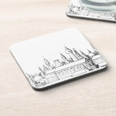 geweldige stad . kunstwerk . zwart - wit bier onderzetter (Linkerzijde)