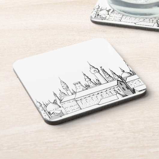 geweldige stad . kunstwerk . zwart - wit bier onderzetter (Linkerzijde)