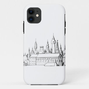 geweldige stad . kunstwerk . zwart - wit iPhone 11 hoesje