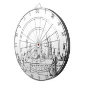 geweldige stad . kunstwerk . zwart - wit dartbord (Voorkant Rechts)