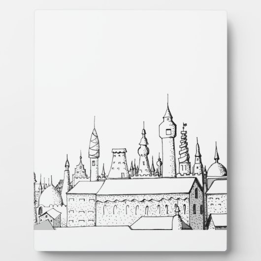 geweldige stad . kunstwerk . zwart - wit fotoplaat (Voorkant)