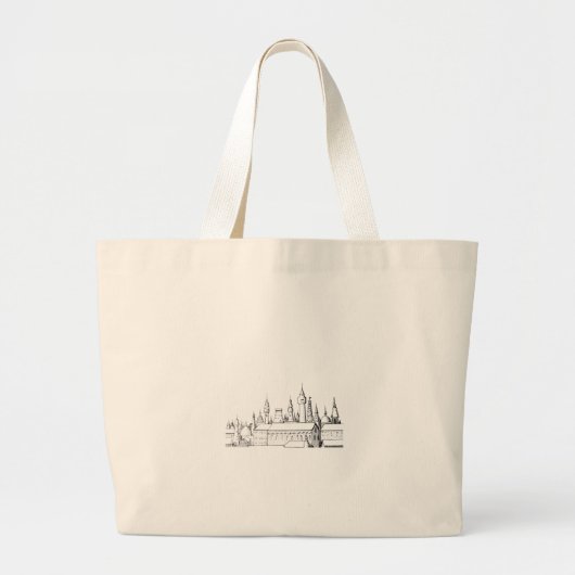 geweldige stad . kunstwerk . zwart - wit grote tote bag (Voorkant)
