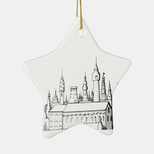 geweldige stad . kunstwerk . zwart - wit keramisch ornament (Rechts)