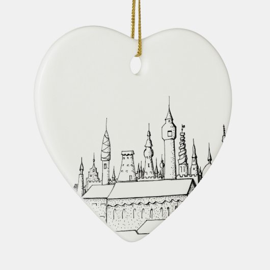 geweldige stad . kunstwerk . zwart - wit keramisch ornament (Rechts)