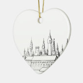 geweldige stad . kunstwerk . zwart - wit keramisch ornament (Links)