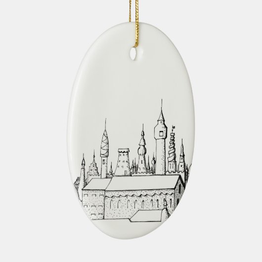 geweldige stad . kunstwerk . zwart - wit keramisch ornament (Rechts)