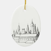 geweldige stad . kunstwerk . zwart - wit keramisch ornament (Voorkant)