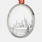 geweldige stad . kunstwerk . zwart - wit metalen ornament (Links)