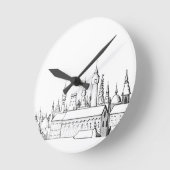geweldige stad . kunstwerk . zwart - wit ronde klok (Hoek)